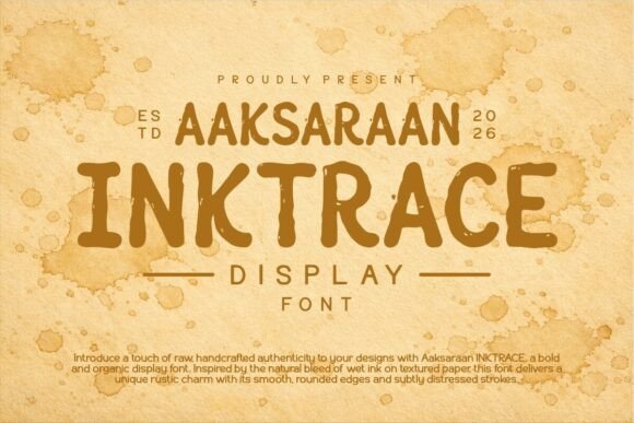 Aaksaraan Inktrace: A Bold Display Font for Authentic Editorial Design
