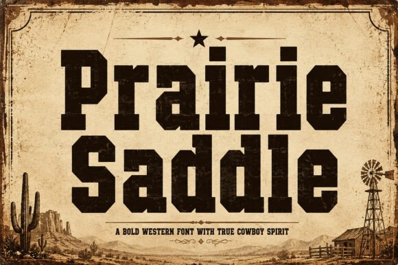 Prairie Saddle: A Vintage Western Font for Authentic Brand Identity