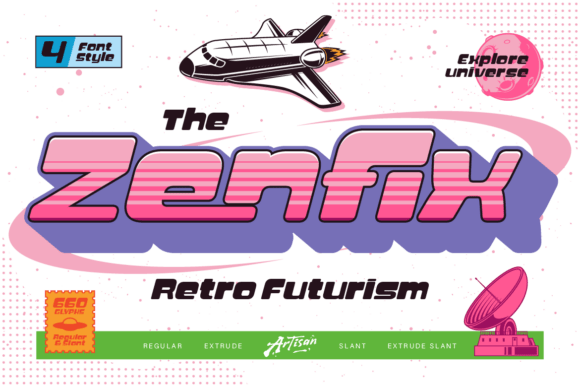 Zenfix: The Retro-Futuristic Display Typeface for Bold Campaigns
